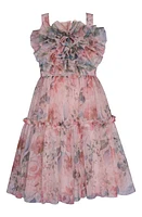 Iris & Ivy Kids' Floral Mesh Party Dress Blush at Nordstrom