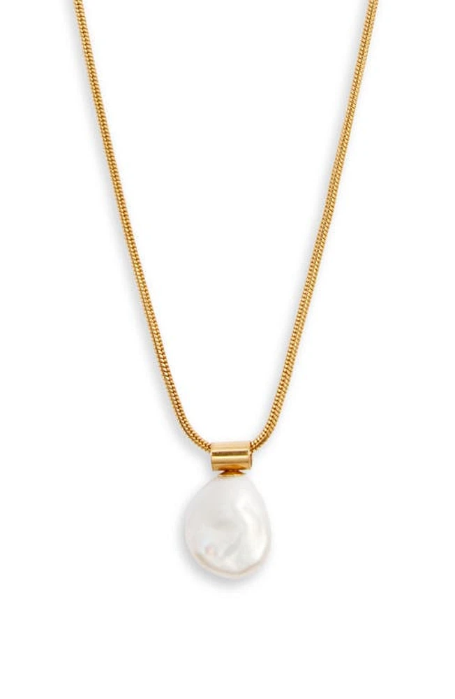 Set & Stones Nathalie Keshi Pearl Pendant Necklace in Gold at Nordstrom