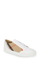 burberry Salmond Check Low Top Sneaker Optic White at Nordstrom