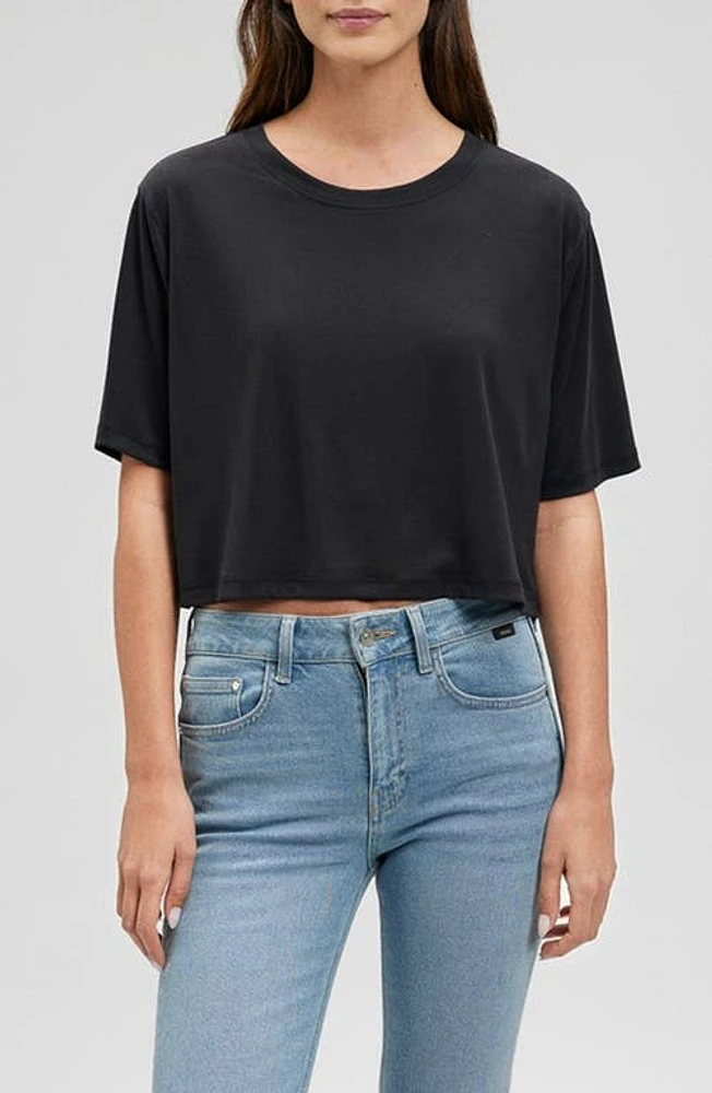 Mavi Jeans Crop T-Shirt Black at Nordstrom,