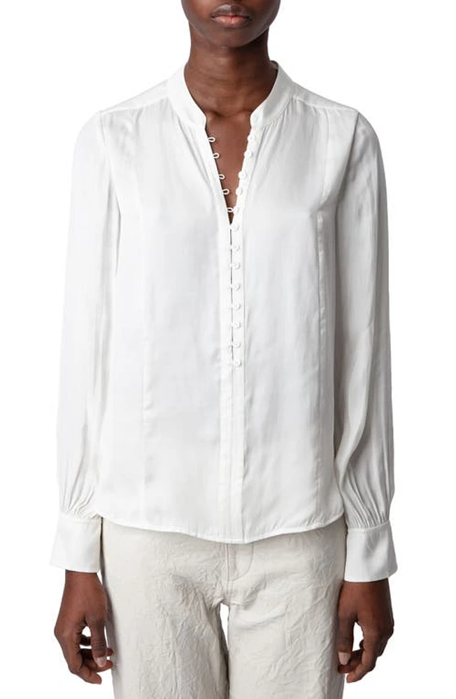 Zadig & Voltaire Twina Satin Pullover Shirt Judo at Nordstrom,