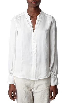 Zadig & Voltaire Twina Satin Pullover Shirt Judo at Nordstrom,