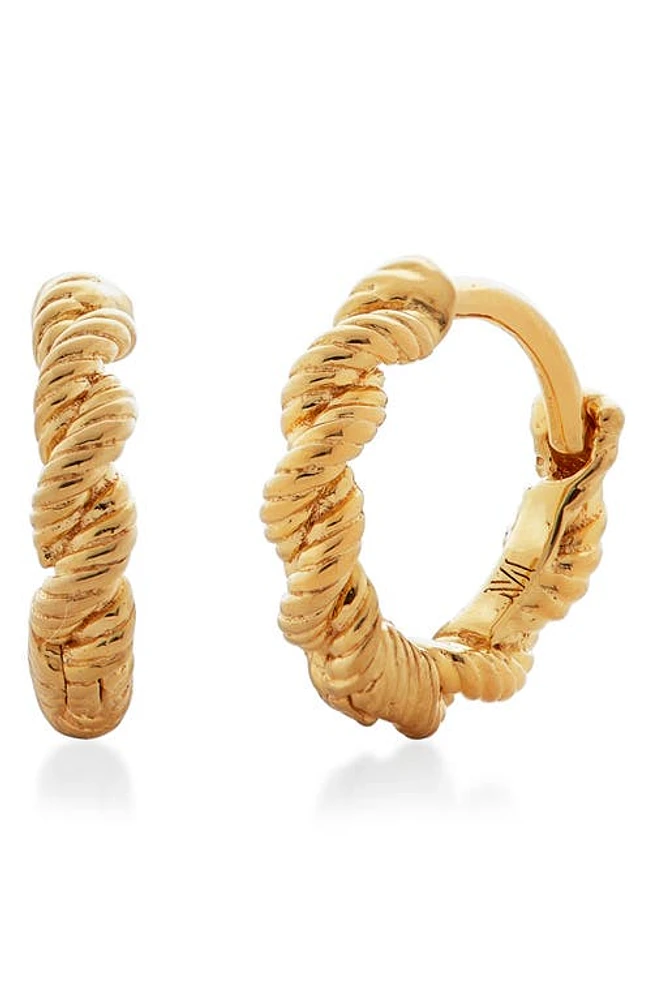 Monica Vinader Corda Huggie Hoop Earrings in Gold at Nordstrom