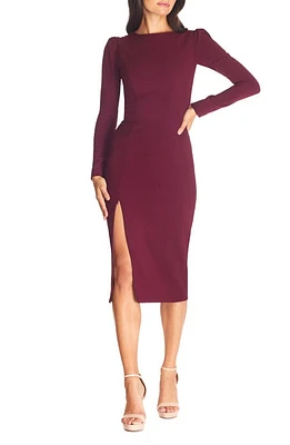 Dress the Population Nadia Long Sleeve Scoop Back Midi at Nordstrom,