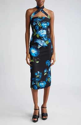 Dolce & Gabbana Bluebell Floral Cutout Charmeuse Sheath Dress Hn4Yhcampanule Fdo Nero at Nordstrom, Us