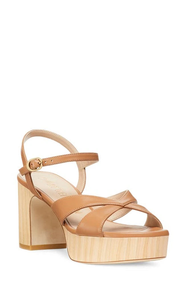 Stuart Weitzman Carmen Midi Platform Sandal Tan/Sand at Nordstrom,