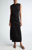 TOTEME Tie Waist Fluid Drape Maxi Dress Black at Nordstrom, Us