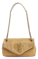 Saint Laurent Calypso Calfskin Suede Shoulder Bag in Fallow at Nordstrom