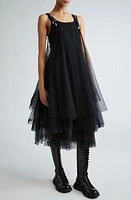 Noir Kei Ninomiya Sheer Tiered Tulle Shift Dress in Black at Nordstrom, Size Medium