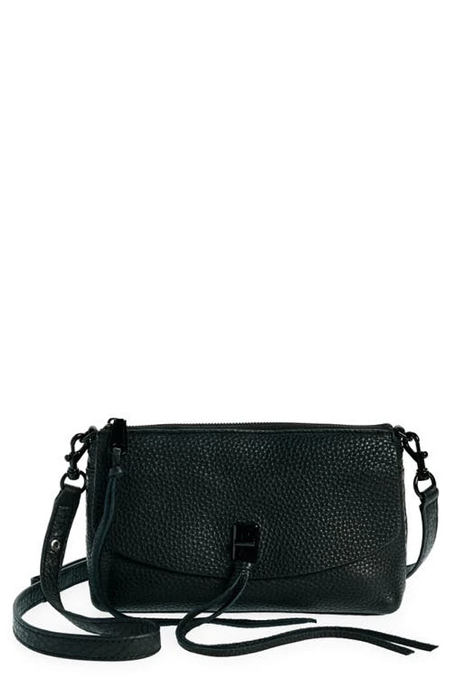 Rebecca Minkoff Darren Top Zip Leather Crossbody Bag in Black at Nordstrom