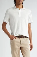 Brunello Cucinelli Contrast Trim Linen & Cotton Polo at Nordstrom,