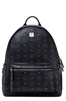 MCM Medium Stark Visetos Coated Canvas Backpack in Black at Nordstrom