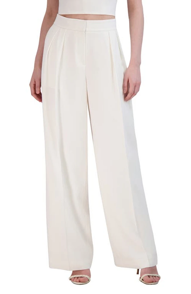 bcbg High Waist Wide Leg Pants in Gardenia at Nordstrom, Size 4