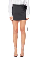 Endless Rose Flower Embellished Miniskort Black at Nordstrom,