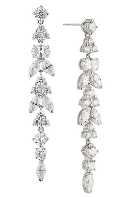 Nadri Prima Linear Drop Earrings in Rhodium at Nordstrom