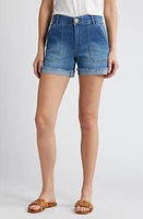 Wit & Wisdom 'Ab'Solution Patch Pocket High Waist Denim Shorts Mid Blue at Nordstrom,