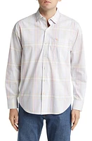 Tommy Bahama Sarasota Harbor Plaid Stretch Button-Up Shirt in Orange Peel at Nordstrom, Size Large