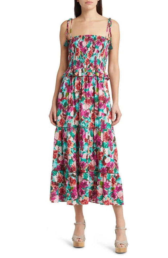 Lost + Wander Renoirs Terrace Floral Print Dress Purple-Floral-Multi at Nordstrom,