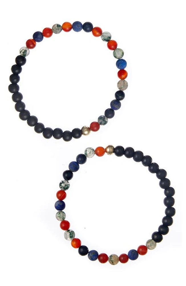 The Healer's Collection Men's N77 Detox Set of 2 Healer's Bracelets in Black at Nordstrom