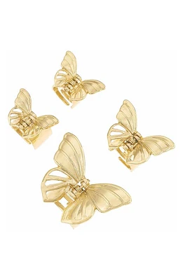 Ettika Set of 4 Butterfly Jaw Clips in Gold at Nordstrom