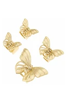 Ettika Set of 4 Butterfly Jaw Clips in Gold at Nordstrom