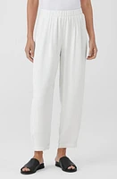 Eileen Fisher Pleated Silk Ankle Latern Pants Ivory at Nordstrom