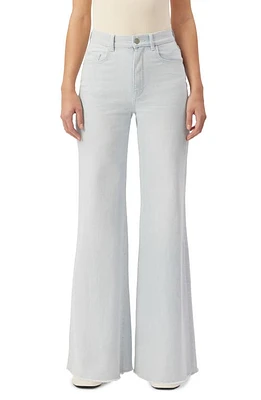 DL1961 Hepburn Frayed High Waist Wide Leg Jeans in Poolside at Nordstrom, Size 26