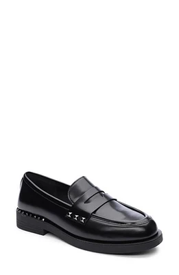 Ash Whisper Studs Leather Loafer Black at Nordstrom,