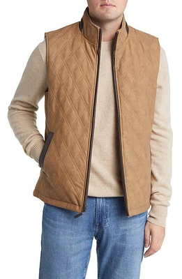 Johnston & Murphy Reversible Quilted Vest Camel/Light Brown at Nordstrom,