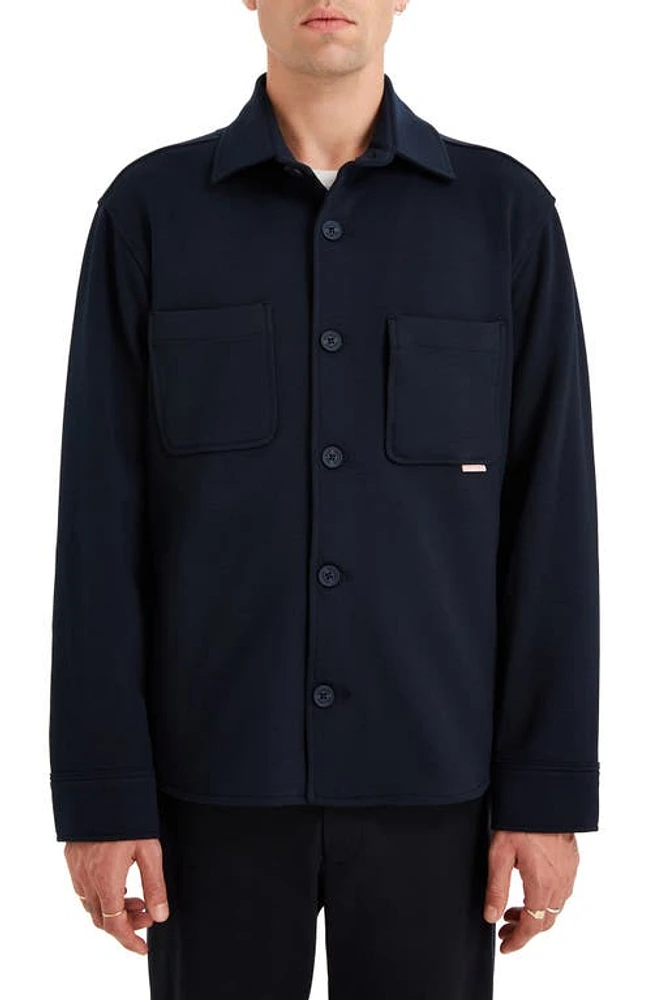 Sealskinz Plumstead Water Repellent Knit Shirt Jacket Navy at Nordstrom,