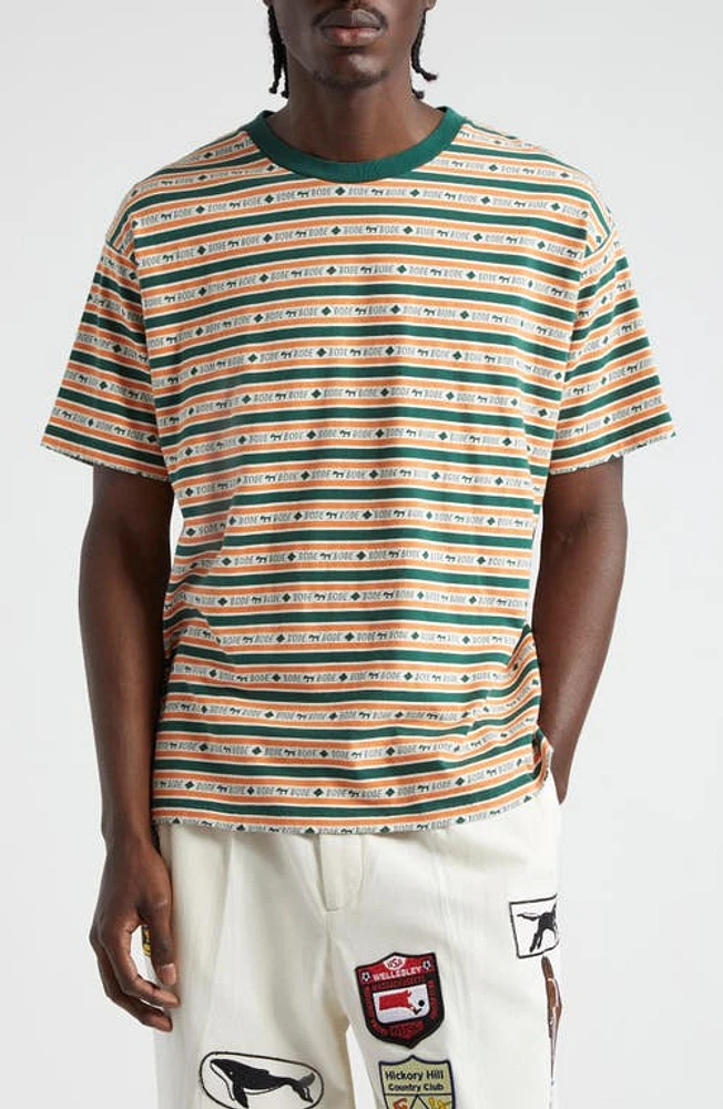 Bode Scottie Jacquard Boxy T-Shirt Green at Nordstrom,