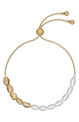 Ted Baker London Inela Island Imitation Pearl Slider Bracelet in Gold Tone/Pearl at Nordstrom