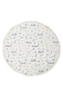 Pehr Life Aquatic Reversible Print Round Play Mat in Marine Blue at Nordstrom