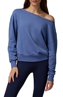 Spiritual Gangster La Vida Off the Shoulder Sweatshirt in Pacific Blue at Nordstrom, Size X-Small