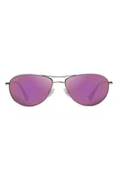 Maui Jim Baby Beach 56mm Mirrored PolarizedPlus2 Aviator Sunglasses in Rose Gold/Maui Sunrise at Nordstrom