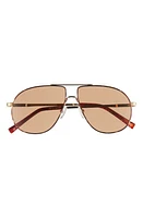 Le Specs Schmaltzy 60mm Aviator Sunglasses in Bright Gold /Tort at Nordstrom