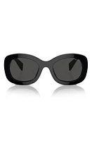 Prada 54mm Oval Polarized Sunglasses in Black at Nordstrom