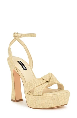 Nine West Irna Ankle Strap Platform Sandal Light Natural at Nordstrom,