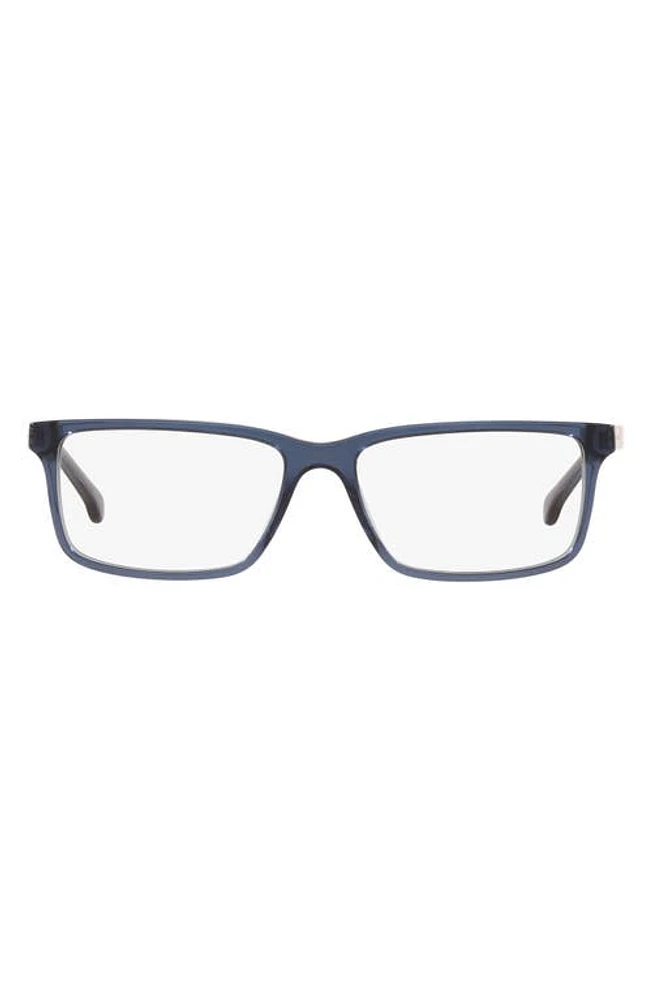 Brooks Brothers 55mm Square Optical Glasses in Transparent Matte Navy at Nordstrom