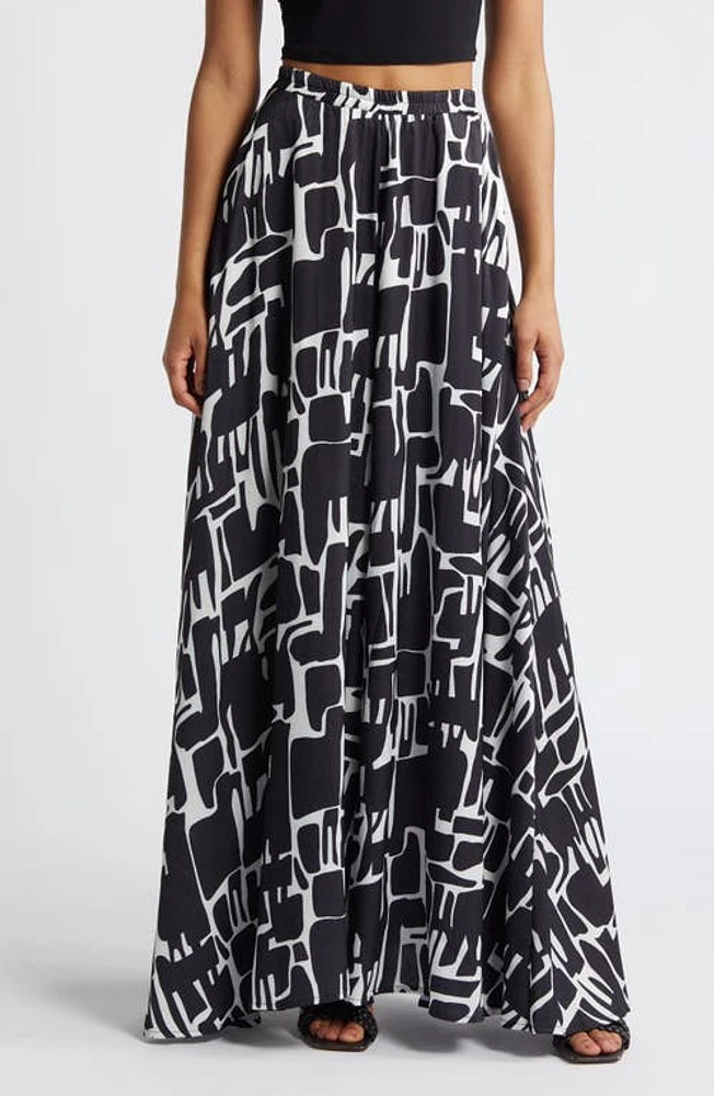 DIARRABLU Jant Isla Noir Print Palazzo Pants in Black at Nordstrom, Size Xx-Large