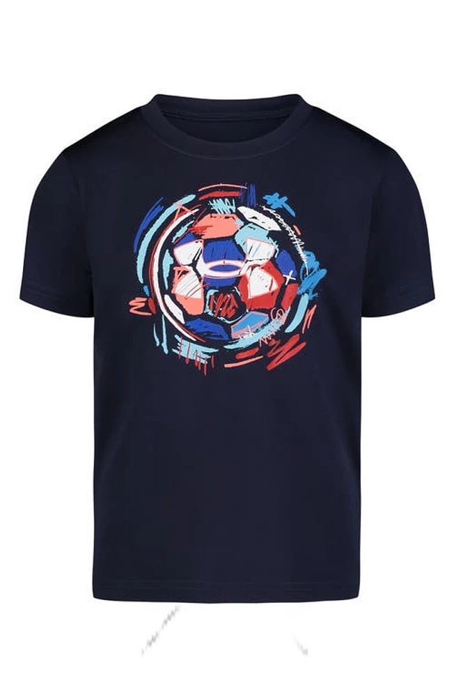 Under Armour Kids' Brushy Soccer Performance Graphic T-Shirt in Midnight Navy at Nordstrom, Size 2T