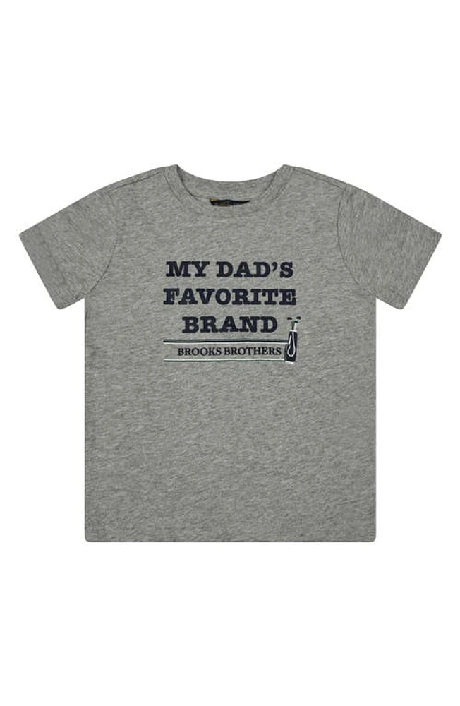 Brooks Brothers Kids' Dad's Favorite Brand Flocked Graphic T-Shirt Medium Heather Grey at Nordstrom,