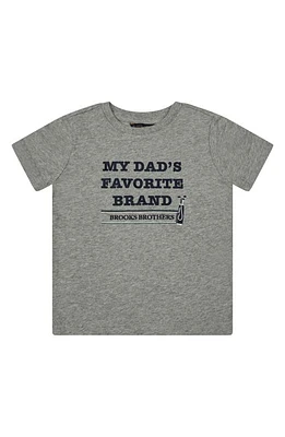 Brooks Brothers Kids' Dad's Favorite Brand Flocked Graphic T-Shirt Medium Heather Grey at Nordstrom,