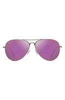 Maui Jim Mavericks 61mm Mirrored PolarizedPlus2 Aviator Sunglasses in Rose Gold/Maui Sunrise at Nordstrom