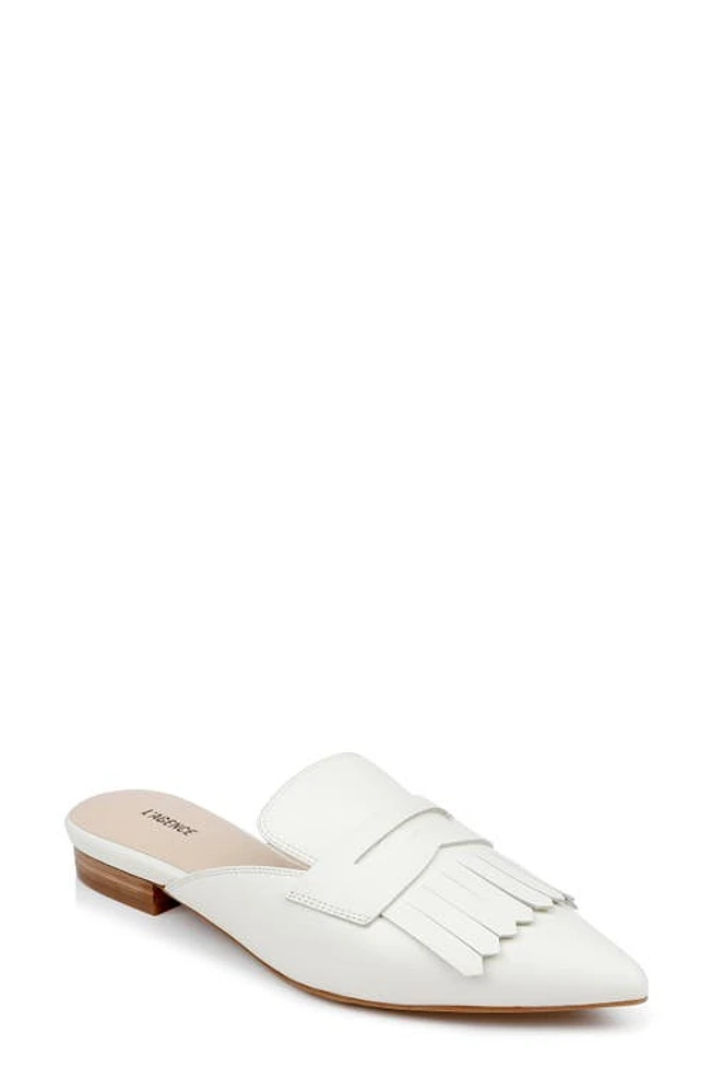 L'AGENCE Barbe II Pointed Toe Kiltie Fringe Loafer Mule Leather at Nordstrom,