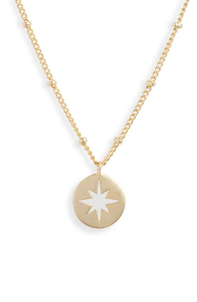 Estella Bartlett Starburst Disc Pendant Necklace in Gold at Nordstrom