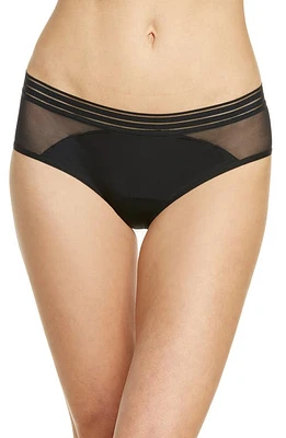 Saalt Period & Leakproof Regular Absorbency Mesh Hipster Panties in Volcanic Black at Nordstrom, Size X-Small