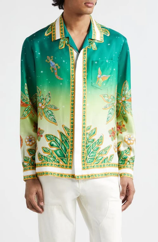 Casablanca Gender Inclusive Joyaux d'Afrique Silk Shirt Dafrique at Nordstrom,