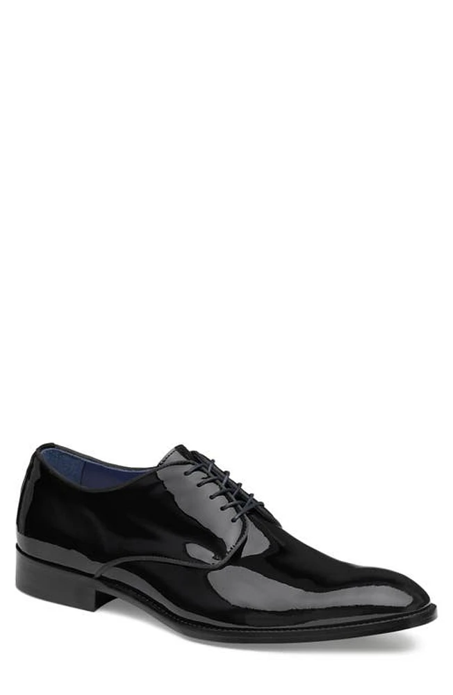 Johnston & Murphy COLLECTION Kinser Water Resistant Plain Toe Derby Black Italian Patent Calfskin at Nordstrom,