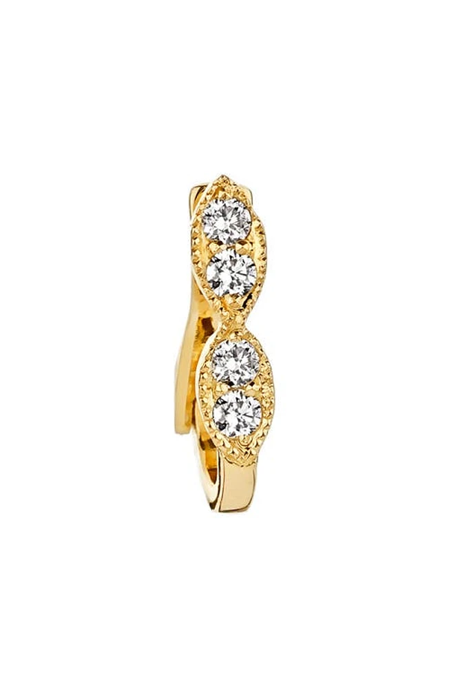 Kimai Single Lab Created Diamond Mini Hoop Earring in Yellow Gold at Nordstrom